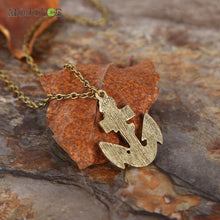 Sailor Necklace Vintage Strip Flower Inlay Crystal Anchor-shaped 1STL ELY
