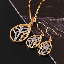 Sale 18k gold plated jewelry sets hollow leaf necklace+earrings SMTPS4 ELY