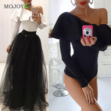 Sexy Women Bodysuits Ruffles Club Long Sleeve Bodycon Sheath Bodysuit Elastic Solid Playsuits Rompers Womens Jumpsuits ELY