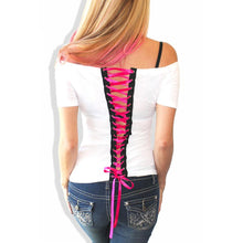 Sexy Backless T Shirt Women Short Sleeve Bandage T Shirt Camisole Lady Cartoon O-neck Casual Vest Tops ELY