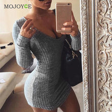 Sexy Bandage Bodycon Women Dress Gray Party Casual Short Mini Dress Hollow Sleeve Vestido Dress vestido de festa ELY