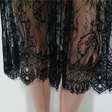 Sexy Black Lace Embroidery Women Dress Lace Sheer Beach Dress Cover up Dress Vestido De Festa Underwear Not Include ELY