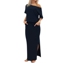 Sexy Casual Sleeveless Evening Party Women Dress vestidos Off shoulder Chiffon Long Dress vestido de festa ELY