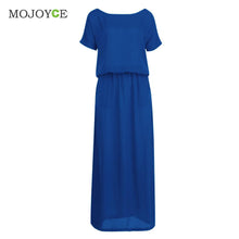 Sexy Casual Sleeveless Evening Party Women Dress vestidos Off shoulder Chiffon Long Dress vestido de festa ELY