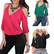 Sexy Deep V-Neck Blusa Bandage Sleeveless Backless Tee Casual Women Tops Off Shoulder T-shirt 1STL ELY