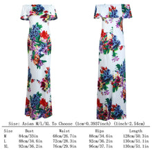 Sexy Floral Printing Off Shoulder Long Dress Slash Neck Milk Fiber Women Dress vestidos Party Maxi Dress vestido de festa ELY