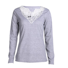 Sexy Lace Long Sleeve T shirt Screw Thread Knitted Pullover V-neck Tops Jumper Pull Femme Women Top plus size ELY