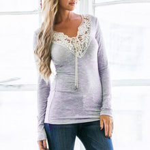 Sexy Lace Long Sleeve T shirt Screw Thread Knitted Pullover V-neck Tops Jumper Pull Femme Women Top plus size ELY
