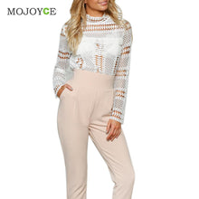 Sexy Lace Women Blouses Hollow Out Crochet Lace Blouse Tops Long Sleeve White Blusas y Camisas Mujer Sexy Shirt Women Blusas ELY