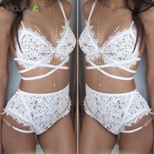 Sexy Lingerie Nightwear Underwear Babydoll Sleepwear Lace G-string Lace Bra All yards ELY