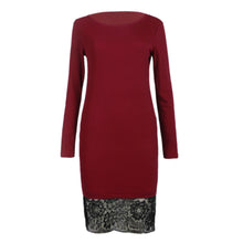 Sexy Long Sleeve Lace Splice Women Dress Bodycon Party Dress Black Dress vestidos femininos ELY