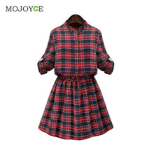 Sexy Red Plaids Dress Long Sleeve Women Dress Casual Party Short Mini Dress Plus Size 2XL 3XL 4XL 5XL Vestido ELY