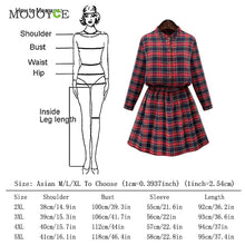 Sexy Red Plaids Dress Long Sleeve Women Dress Casual Party Short Mini Dress Plus Size 2XL 3XL 4XL 5XL Vestido ELY