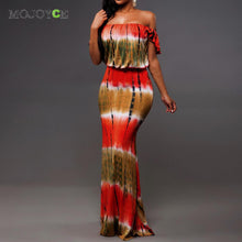 Sexy Off Shoulder Women Dress Colorful Printing Boho Dress vestido Maxi Party Beach Long Dress women vestido de festa plus size ELY