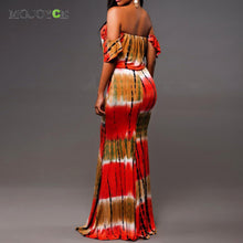 Sexy Off Shoulder Women Dress Colorful Printing Boho Dress vestido Maxi Party Beach Long Dress women vestido de festa plus size ELY