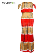 Sexy Off Shoulder Women Dress Colorful Printing Boho Dress vestido Maxi Party Beach Long Dress women vestido de festa plus size ELY
