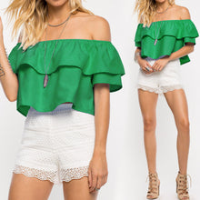 Sexy Party Off Shoulder Women Blouses Short Mini Blusas Feminino Candy Color Women Tops Shirt Women Blusas Femininas ELY