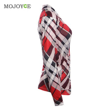 Sexy Red Plaid Women Blouses Shirts Casual V Neck Tops Shirt Women Blusas Feminina Plus Size Women Tops Blusas y Camisas Mujer ELY