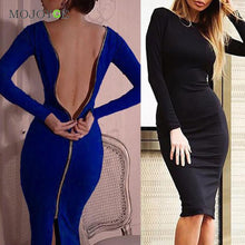 Sexy Stretchy Women Dress Bodycon Dress Vestidos Sheath O-neck Tight Back Zipper Dress Plus Size vestido de festa ELY
