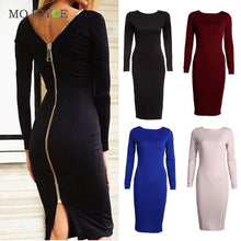 Sexy Stretchy Women Dress Bodycon Dress Vestidos Sheath O-neck Tight Back Zipper Dress Plus Size vestido de festa ELY