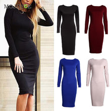 Sexy Stretchy Women Dress Bodycon Dress Vestidos Sheath O-neck Tight Back Zipper Dress Plus Size vestido de festa ELY