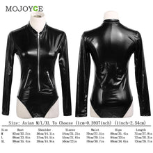 Sexy Women Faux Leather Wet Look Bodysuit Catsuit Leotard Club Jumpsuit Costume Black Bodycon Punk Cosplay Clubwear PVC Teddy ELY