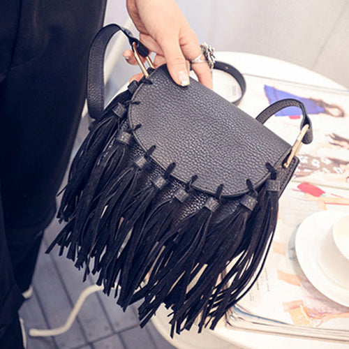 Sexy Women Lady Leather Tassel Shoulder Bag Handbag Crossbody Tote Satchel PU Bags 1STL ELY