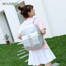 Shinny Leather Backpacks Feel Women Bag PU School Bags for Teenage Girls Casual Bright Color Satchel Backpack Mochila ELY