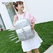 Shinny Leather Backpacks Feel Women Bag PU School Bags for Teenage Girls Casual Bright Color Satchel Backpack Mochila ELY