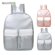 Shinny Leather Backpacks Feel Women Bag PU School Bags for Teenage Girls Casual Bright Color Satchel Backpack Mochila ELY