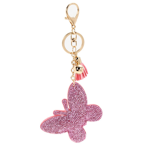 Shiny Women Keychain Cover Rhinestone Inlaid Leather Butterfly Key Cap Gift for Friends Jewelry Women Jewelry 1STL ELY