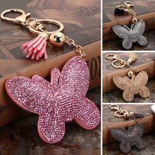 Shiny Women Keychain Cover Rhinestone Inlaid Leather Butterfly Key Cap Gift for Friends Jewelry Women Jewelry 1STL ELY