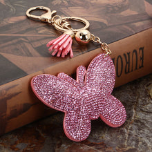 Shiny Women Keychain Cover Rhinestone Inlaid Leather Butterfly Key Cap Gift for Friends Jewelry Women Jewelry 1STL ELY
