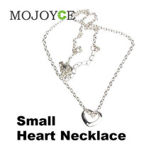 Silver Color Very Small OPEN HEART Charm Necklace I 1STL ELY