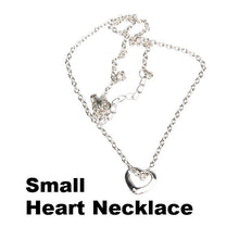 Silver Color Very Small OPEN HEART Charm Necklace I 1STL ELY