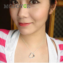 Silver Color Very Small OPEN HEART Charm Necklace I 1STL ELY