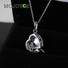 Silver Love Heart Shape Crystal Zircon Woman Jewelry Pendant Chain Necklace 1STL ELY