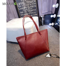 Simple Handbags Women Bags Solid Shoulder Tote Bags Big Tote Bolsa Women Leather Handbags Black Bucket bolsa feminina ELY