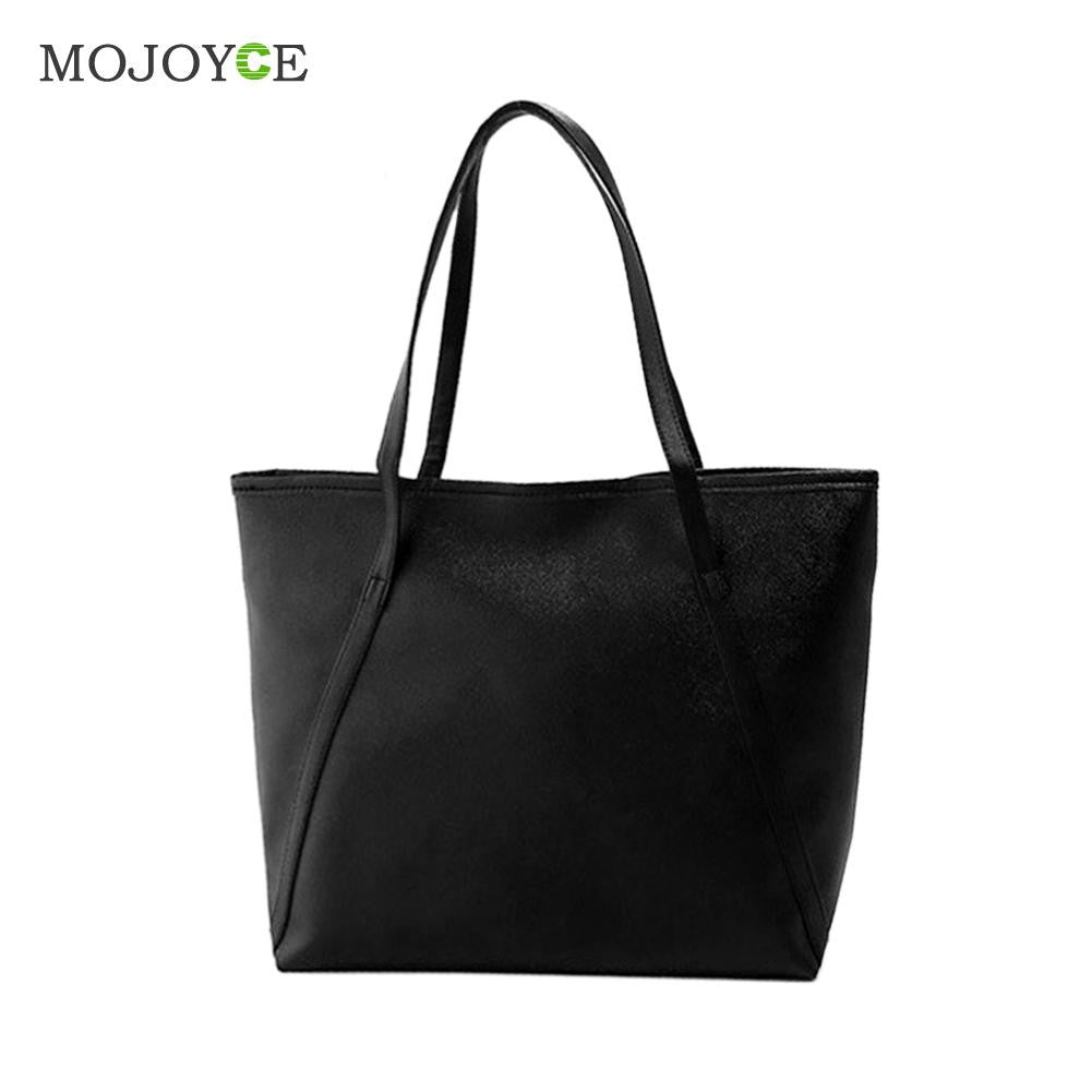 Simple Handbags Women Bags Solid Shoulder Tote Bags Big Tote Bolsa Women Leather Handbags Black Bucket bolsa feminina ELY