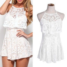 Sleeveless Sling Short Jumpsuits Back Zipper Women Rompers Femme Women Strap Jumpsuits Lace Jumpsuit Ruffle Combinaison Femme ELY