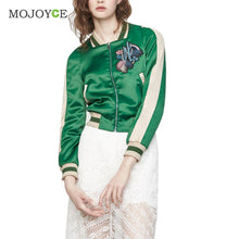 Slim Autunm Embroidered Baseball Jacket Women Short Zip Outerwear Women Embroidered Coats Baseball Coat Trendy Bomber Jacket ELY
