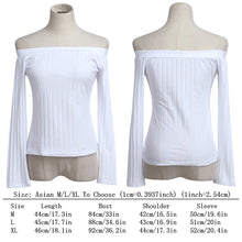 Slim T Shirt Women Off Shoulder Shirt Crop Top Long Sleeve Knitting Blusa Tee Shirt Femme Cropped Camisas Femininas ELY