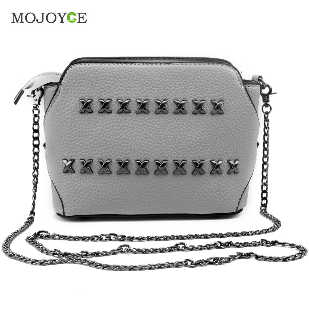 Small Women Messenger Bags Chain Rivet Leather Handbags Women Bag Crossbody Bags Handbags Women Famous Brands Bolsa Feminina ELY