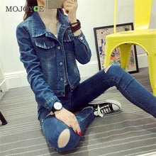 Short Denim Jacket Women Slim Long Sleeve Coat Jean Jacket 1STL ELY