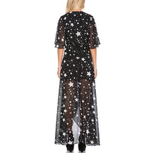 Star Printed V-neck Boho Dress Ball Gowns Robes High Waist Vestido Floor-Length Chiffon Long Dress Vestido De Festa 1STL ELY