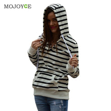 Stripe Long Sleeve Hoodies Women Sweatshirt Women Casual Hooded Coat Pullover M L XL Women Hoodies Sweatshirts ELY