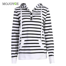 Stripe Long Sleeve Hoodies Women Sweatshirt Women Casual Hooded Coat Pullover M L XL Women Hoodies Sweatshirts ELY