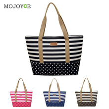 Striped Canvas Handbag Women Bag Blocking Patchwork Shoulder Bag Satchel Tote Bags Handbags Women Famous Brands Bolsa Feminina ELY