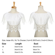 Bohemian White Crop Top for Women Off Shoulder Lace Splice T shirt Camisetas Tops Slash Neck Women Clothing ELY