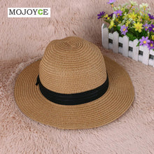 Beach Wide Brim Trilby Hats for Women Straw Hat Bucket Sun Cap Paper Straw Sun Hat 1STL ELY